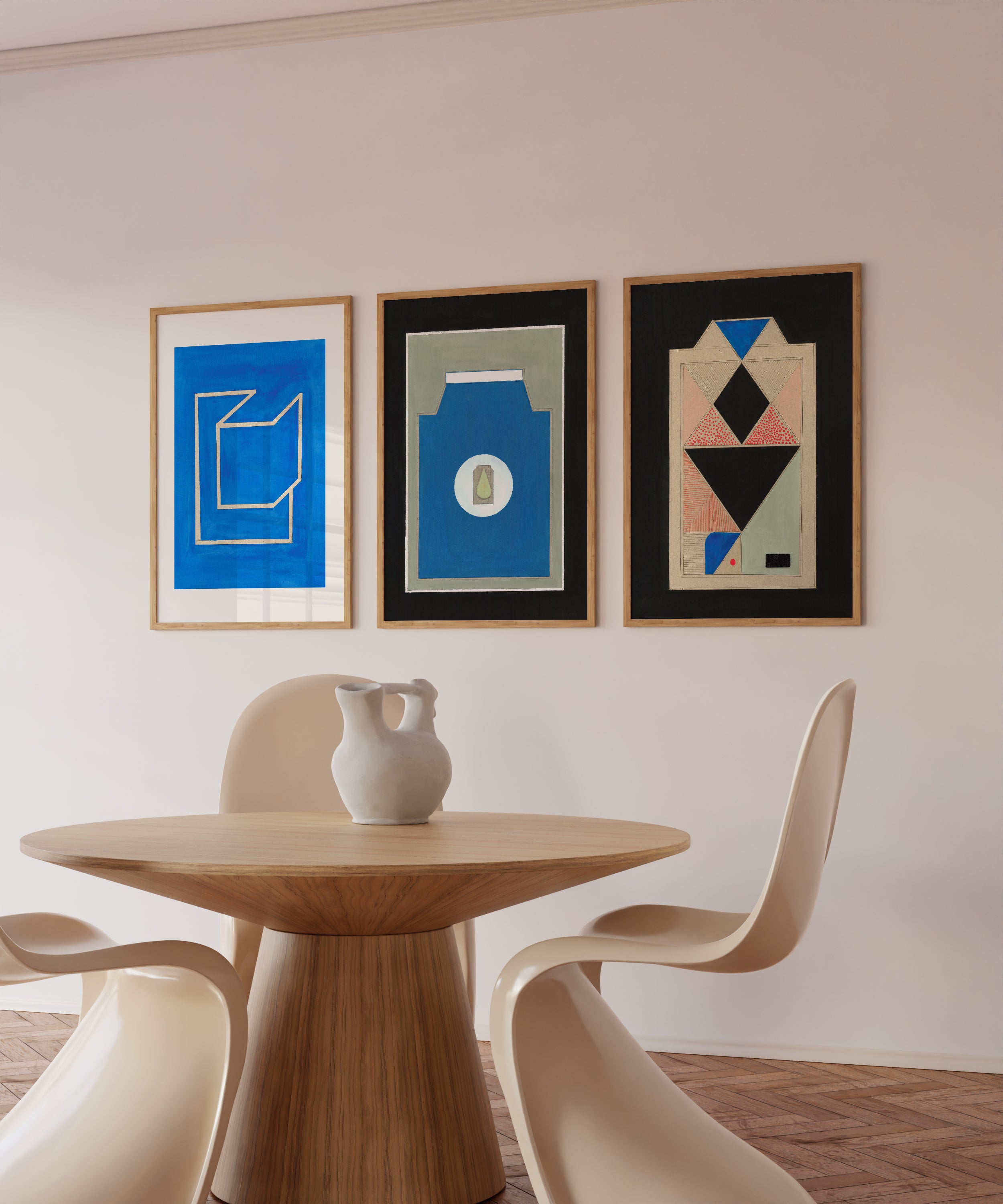 Diamond Poster neutral geometric art idea for DIY cardboard pieces