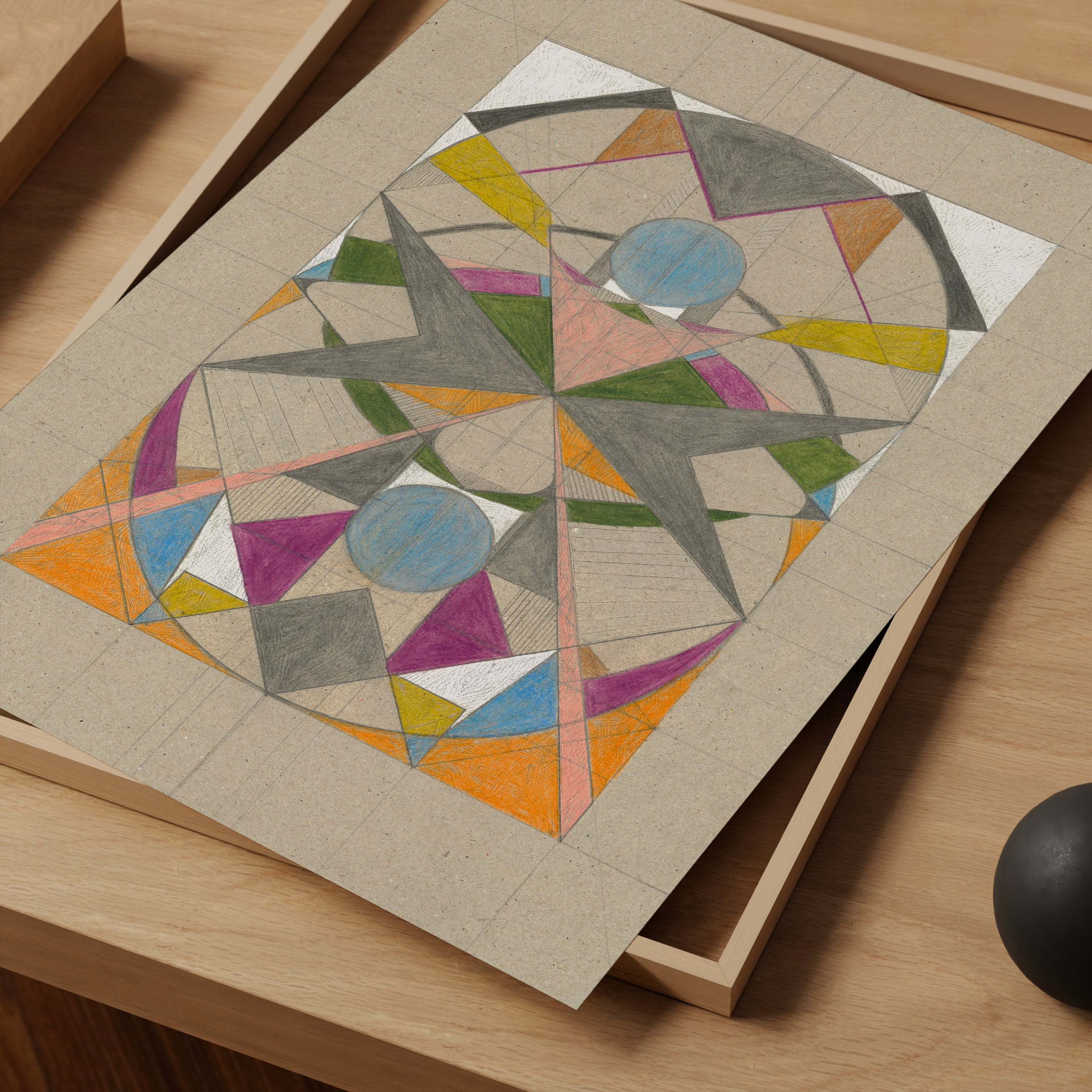 Eight Poster geometric DIY cardboard wall art idea