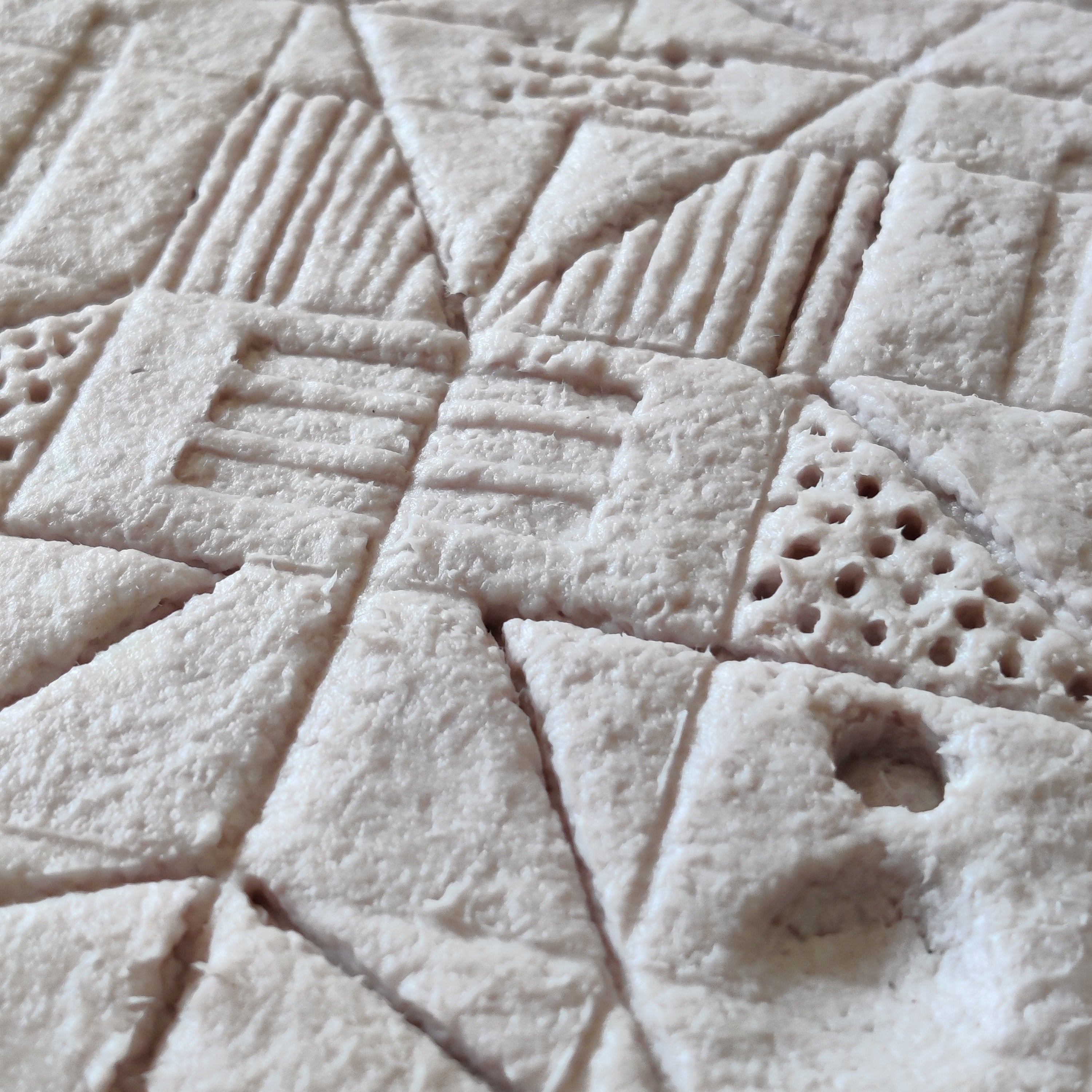 Ancient Handmade Paper Clay Relief Art