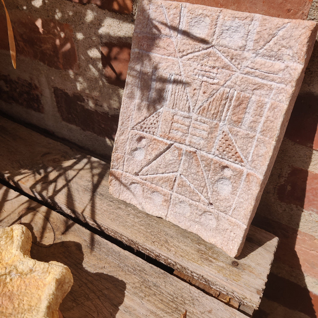 Ancient Handmade Paper Clay Relief Art