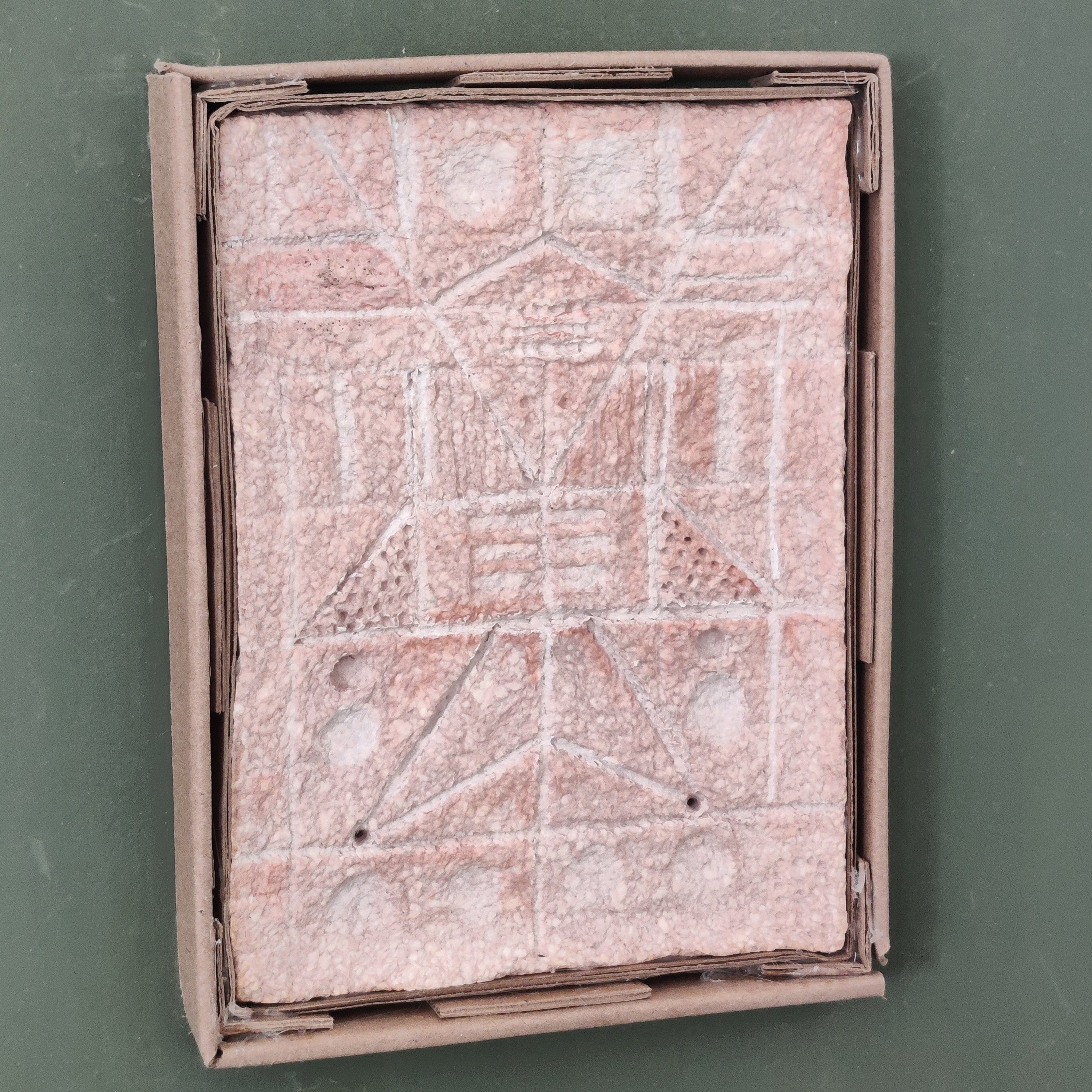 Ancient Handmade Paper Clay Relief Art